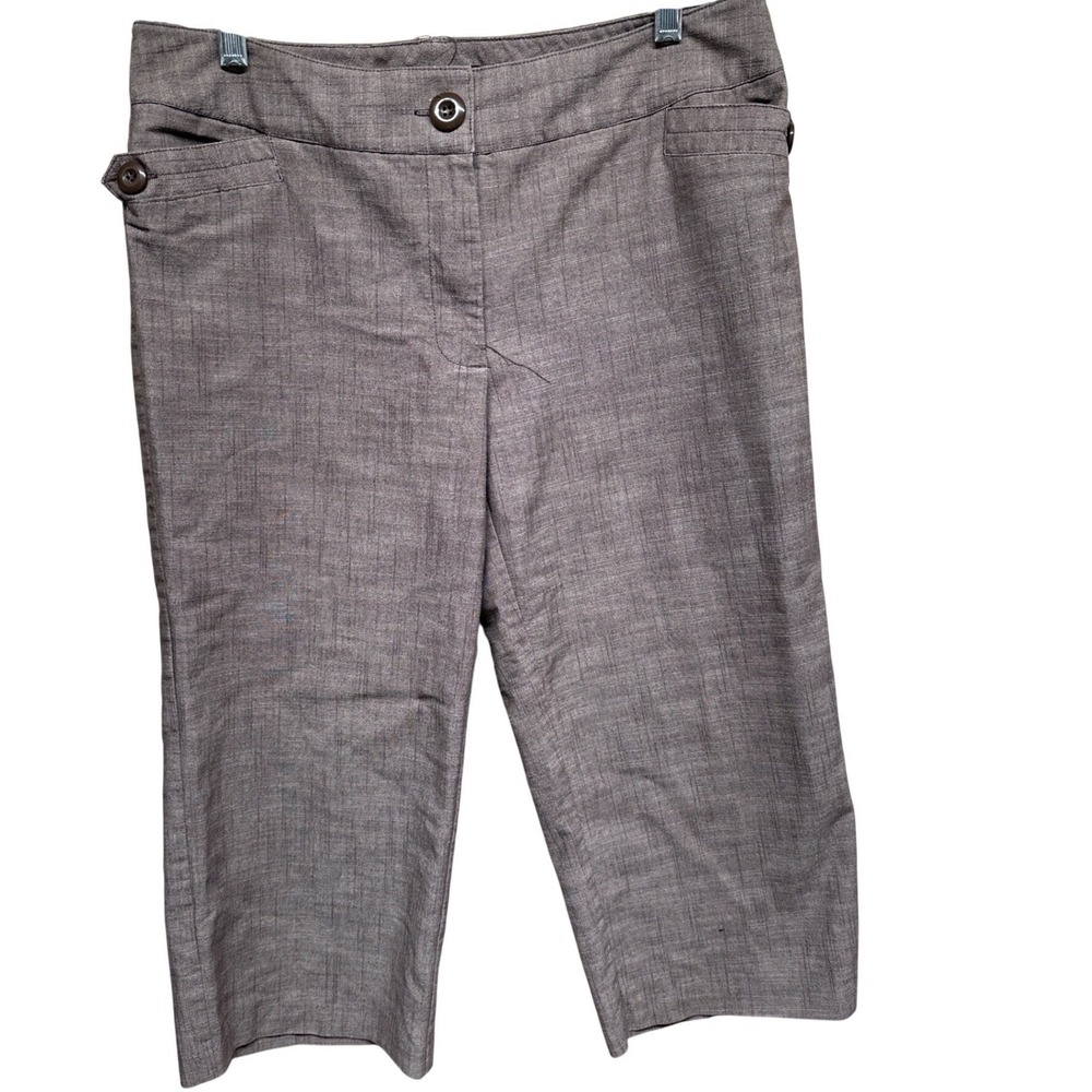 Brandon Thomas Women's Brown Herringbone Capri Pants Size 10 Petite
